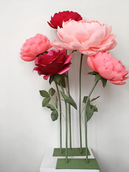 Standing Paper Roses and Peonies