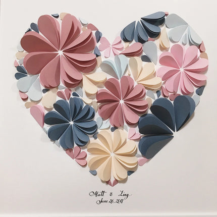 Slate Blue and Dusty Rose Guest Book