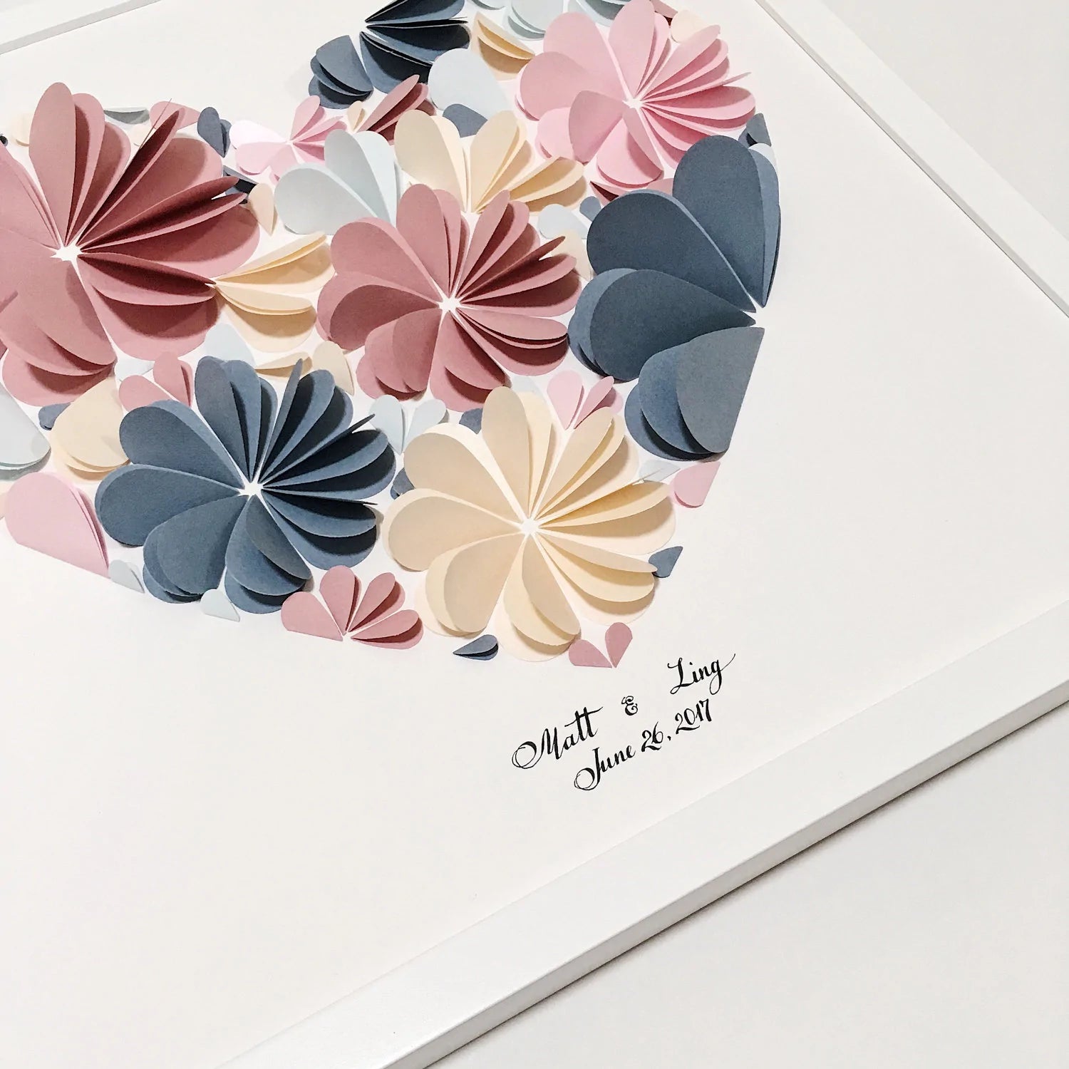 Slate Blue and Dusty Rose Guest Book