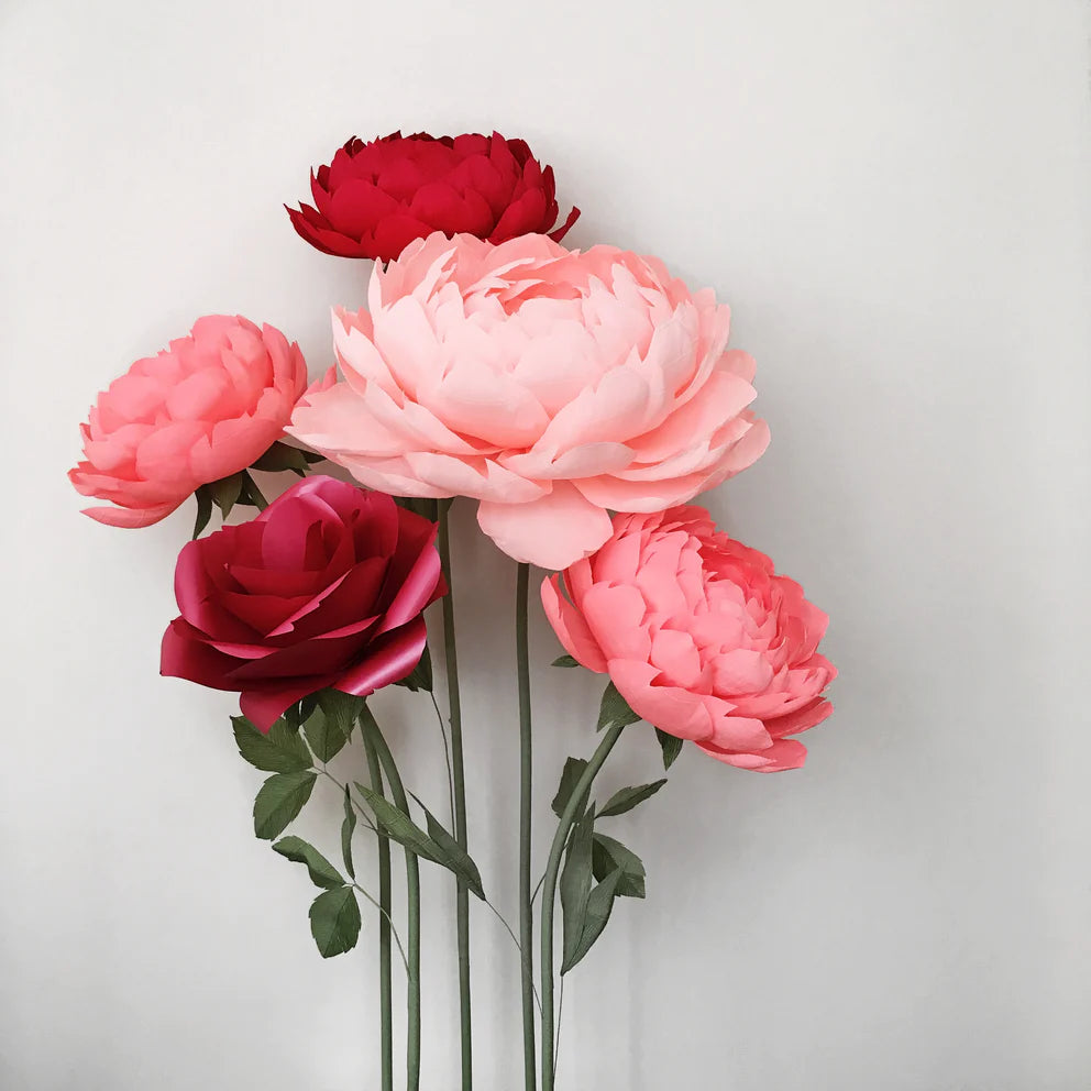 Standing Paper Roses and Peonies