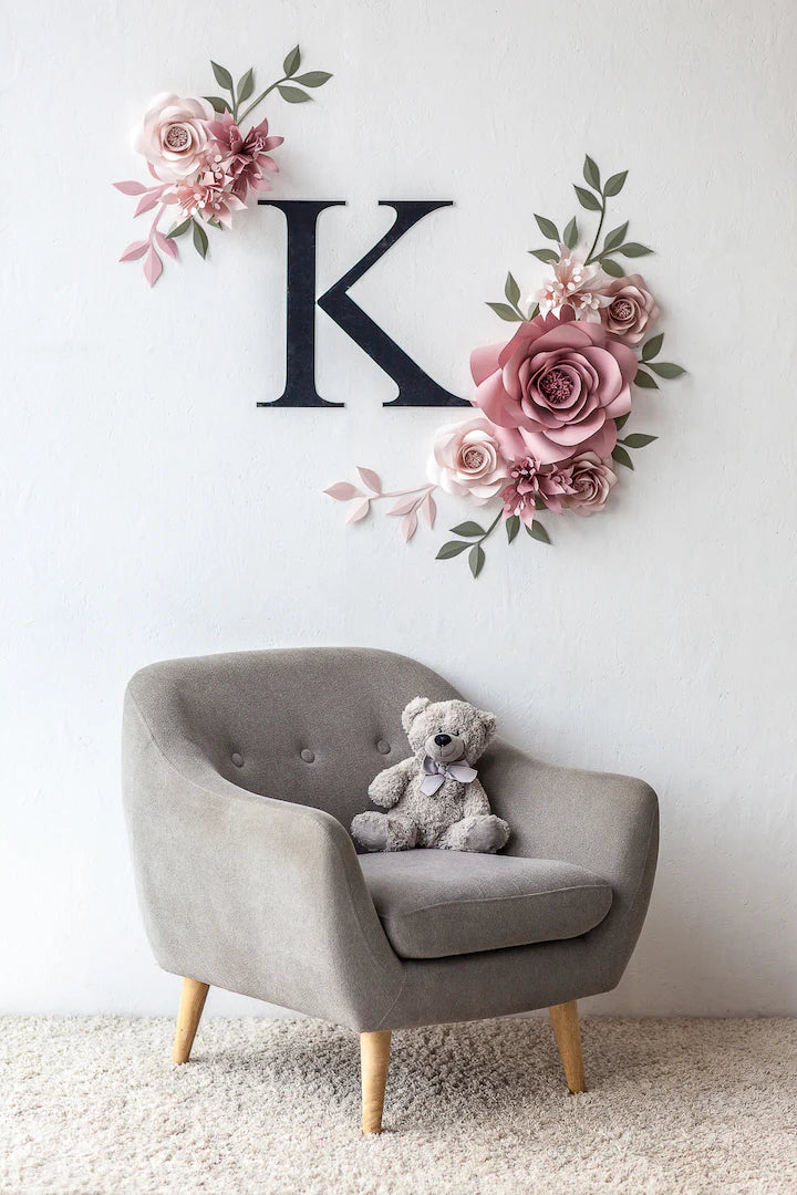 Misty Rose and Olive Green Paper Flower Set