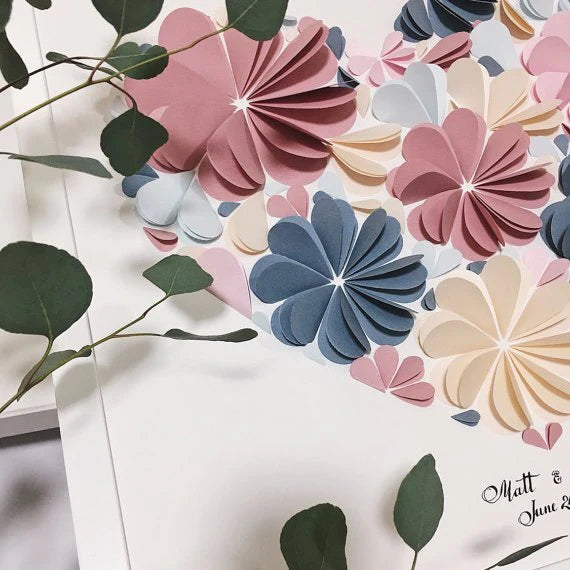Slate Blue and Dusty Rose Guest Book