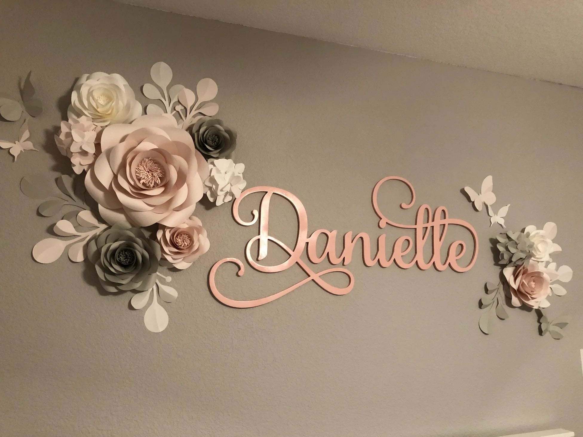 Nursery Paper flowers in Blush