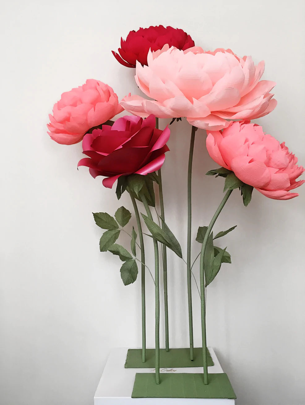 Standing Paper Roses and Peonies