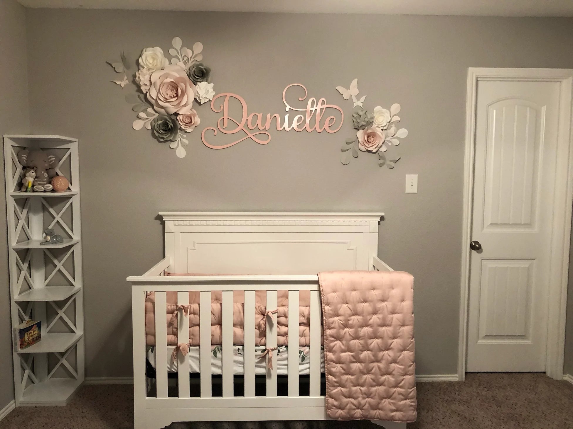 Nursery Paper flowers in Blush