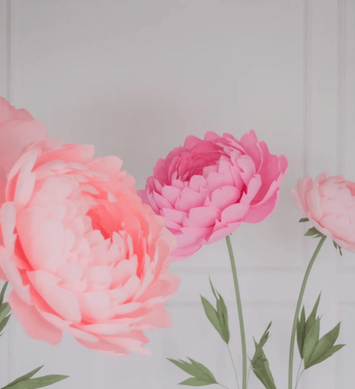 Paper Peonies (including Metal stand)