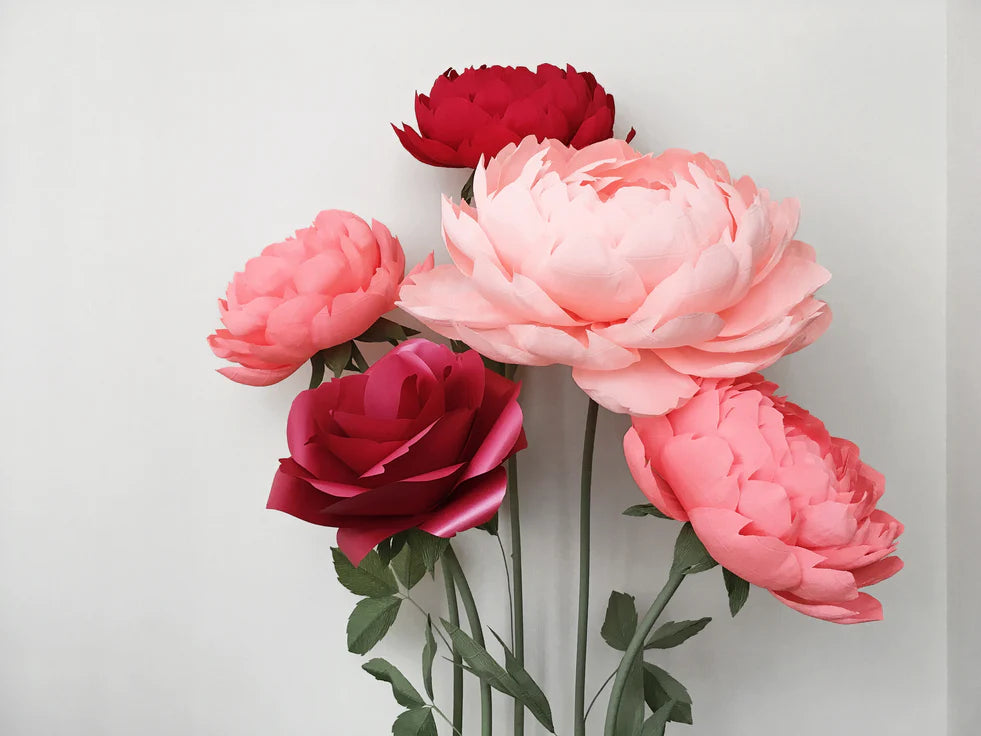 Standing Paper Roses and Peonies