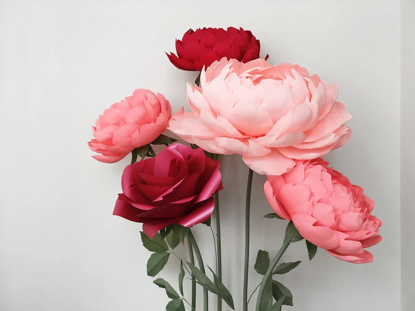Standing Paper Roses and Peonies