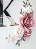 Misty Rose and Olive Green Paper Flower Set