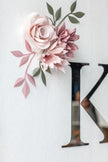 Misty Rose and Olive Green Paper Flower Set