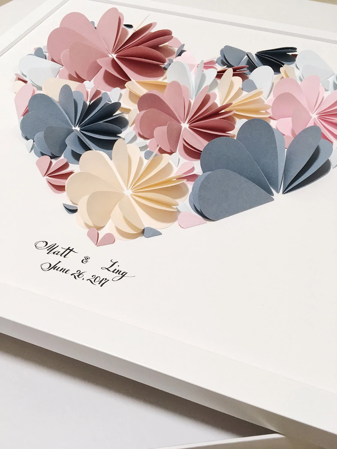 Slate Blue and Dusty Rose Guest Book